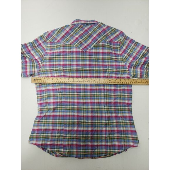 Panhandle Rough Stock Women's Size M Multi Color Long Sleeve Pearl Snap Shirt - Picture 8 of 8